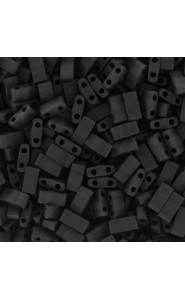 Miyuki half tila 5x2.4mm beads - Black matted HTL-401F